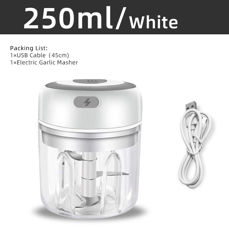 Mini Electric Garlic Chopper - 250ML Mini Food Processor Portable